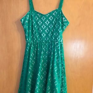 Green Lace overlay dress